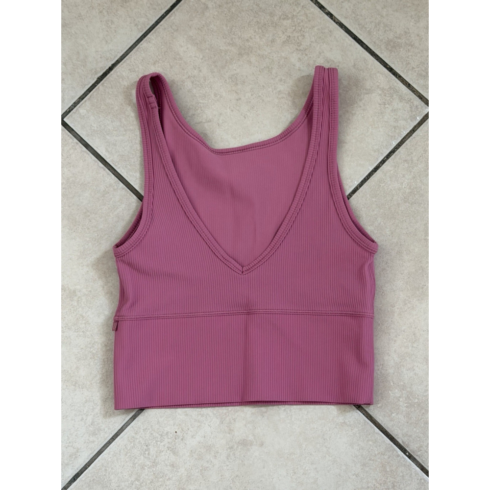 LULULEMON POWER PIVOT TANK TOP RIB PINK SIZE 2 PTP 11.5” - Picture 4 of 6